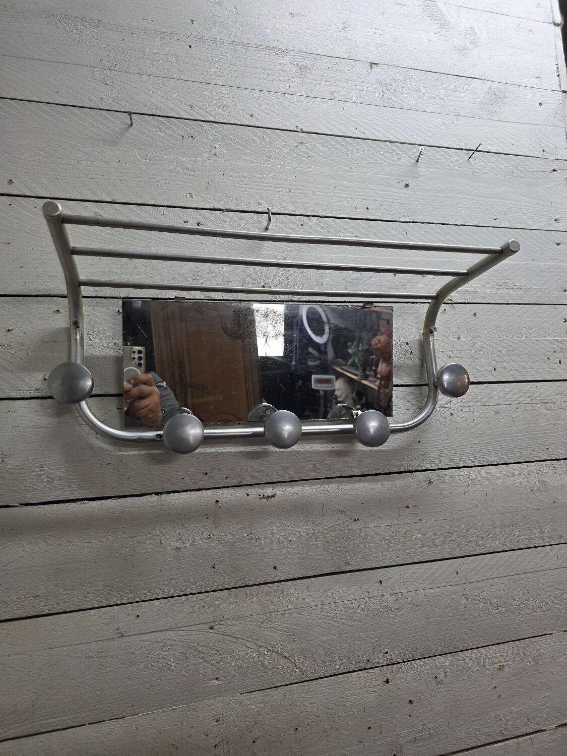 1960s aluminum coat rack