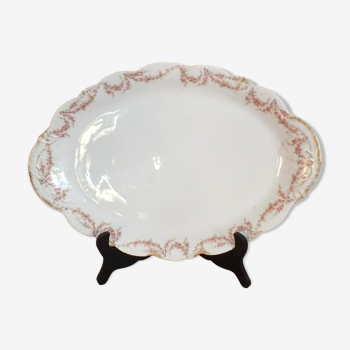 Large oval porcelain dish from Limoges by Théodore Haviland