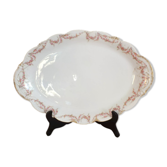 Large oval porcelain dish from Limoges by Théodore Haviland
