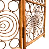 Vintage 1960s Curved Rattan Screen
