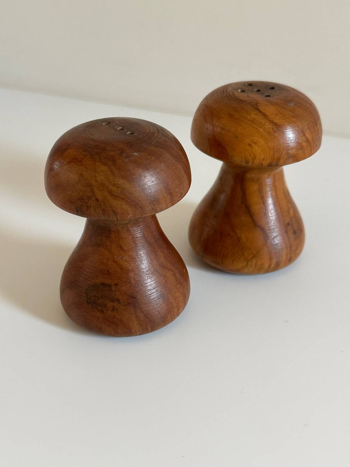 Vintage wooden salt and pepper shaker set