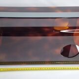 Tortoiseshell Lucite wastepaper basket by Michel Dumas for Roche Bobois, 70
