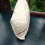 Red striped hemp cushion