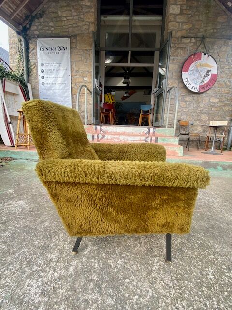 Vintage armchair in moumoute circa 1970