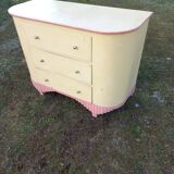 Art Deco curved chest of drawers in lacquered wood