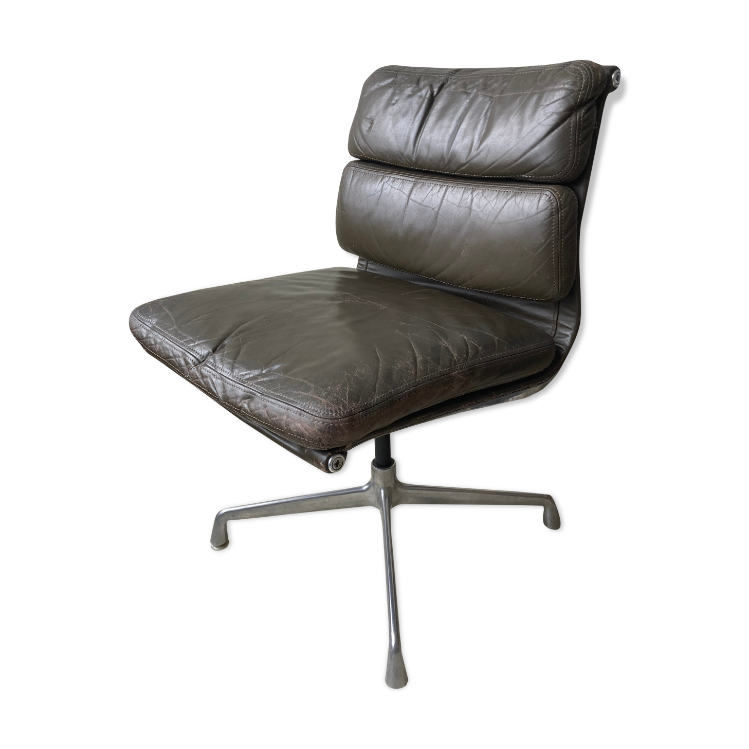 Office chair Eames Soft Pad 1970 Leather Grey