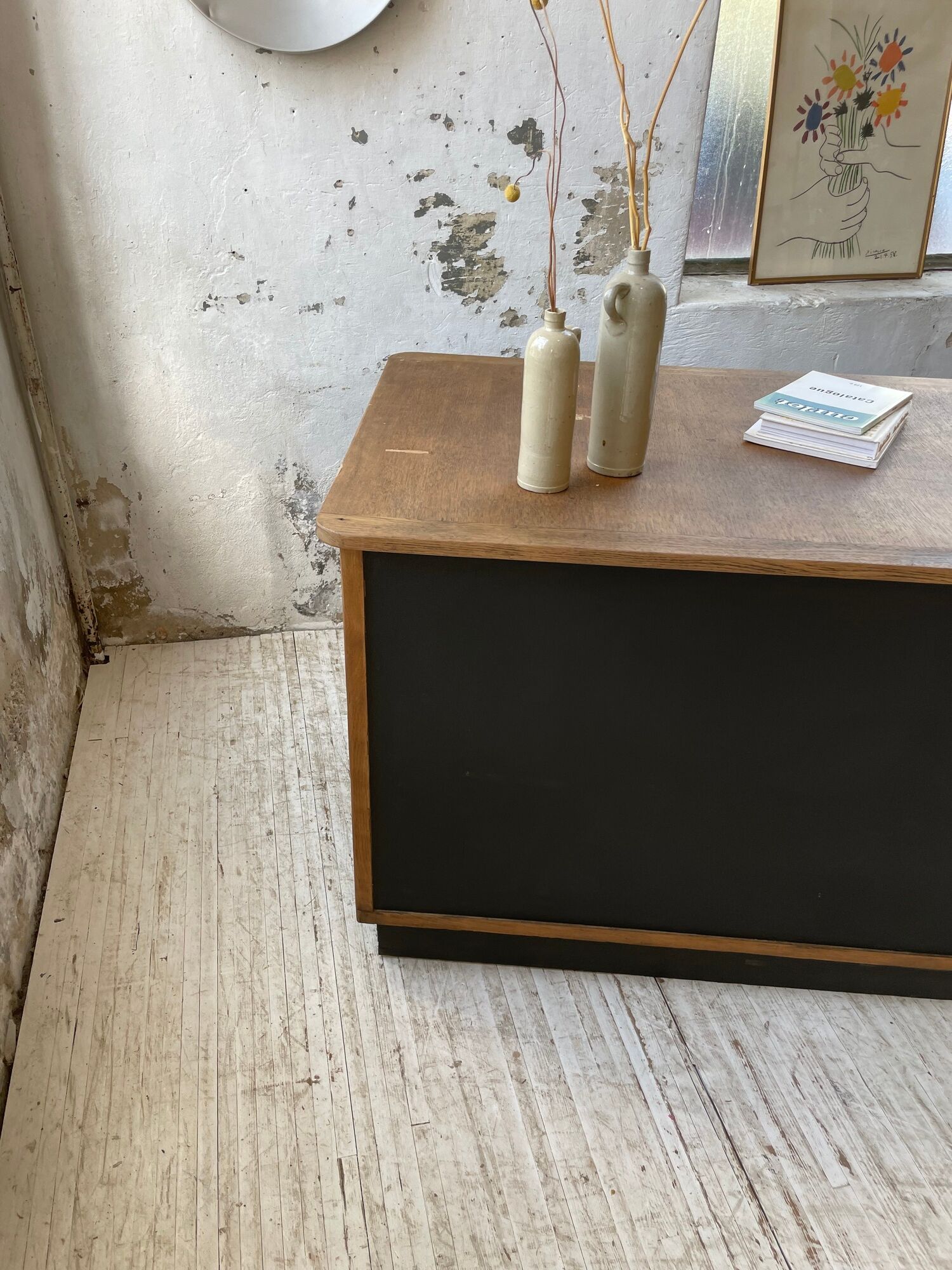 Two-sided counter sliding doors oak XXL 4m enfilade