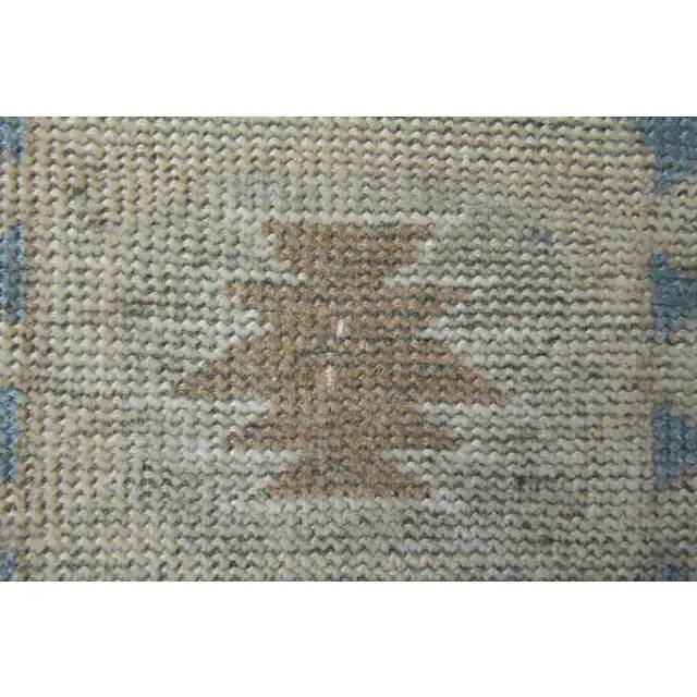 1970s Vintage Turkish Oushak Handmade  Beige Area Rug 113x192