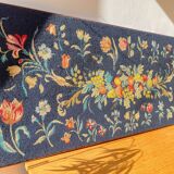 Large vintage canvas tapestry with floral pattern 1970