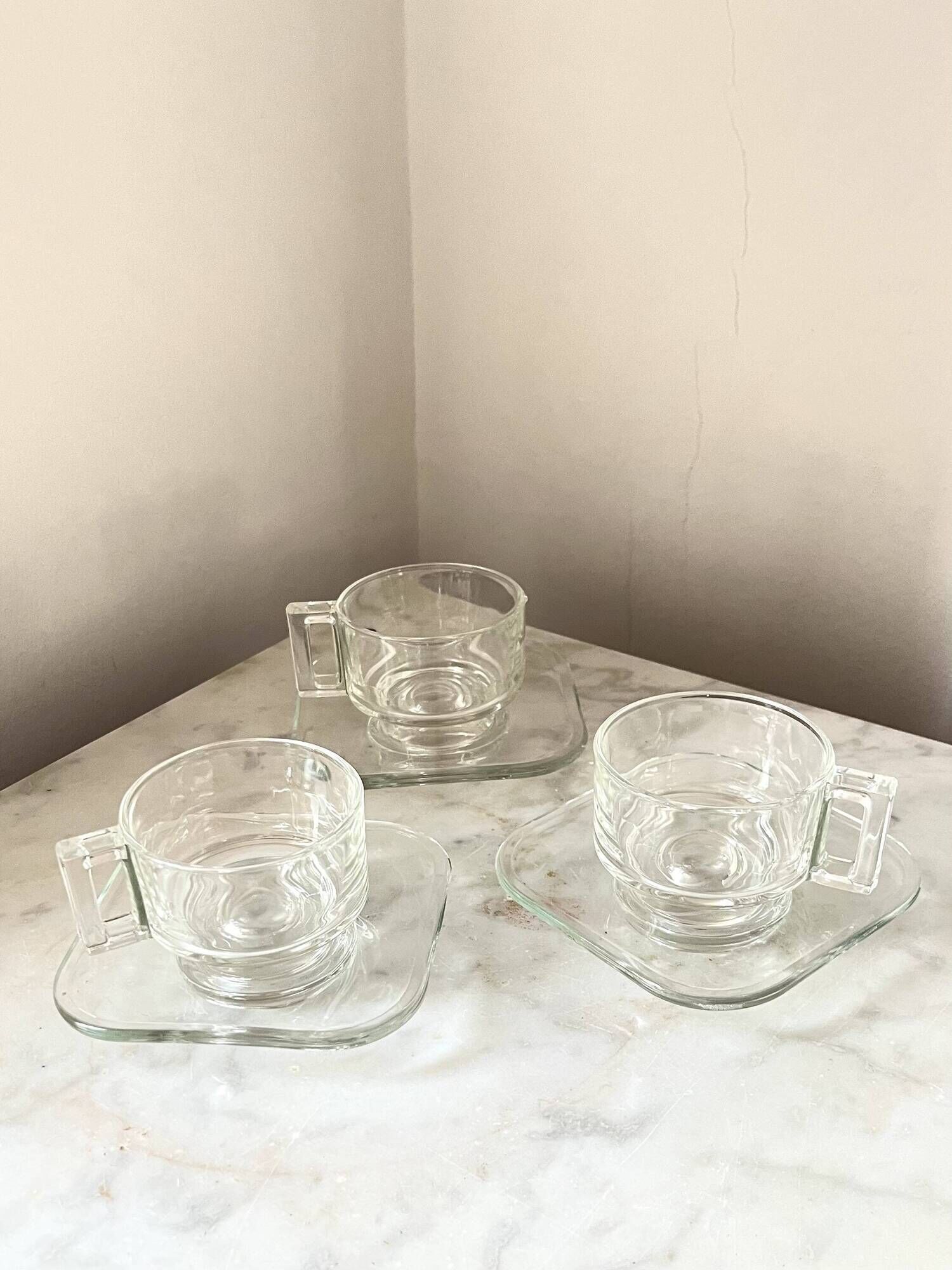 1 Joe Colombo “Arno” Coffee Cup & Saucer – Vintage Italian Modern Glass