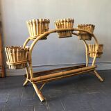 Rattan plant holder, 60s