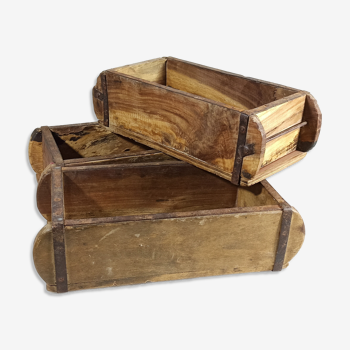 Lot de 3 boîtes anciennes en bois