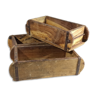 Lot de 3 boîtes anciennes en bois