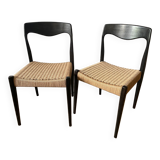 Paire de chaises cordées
