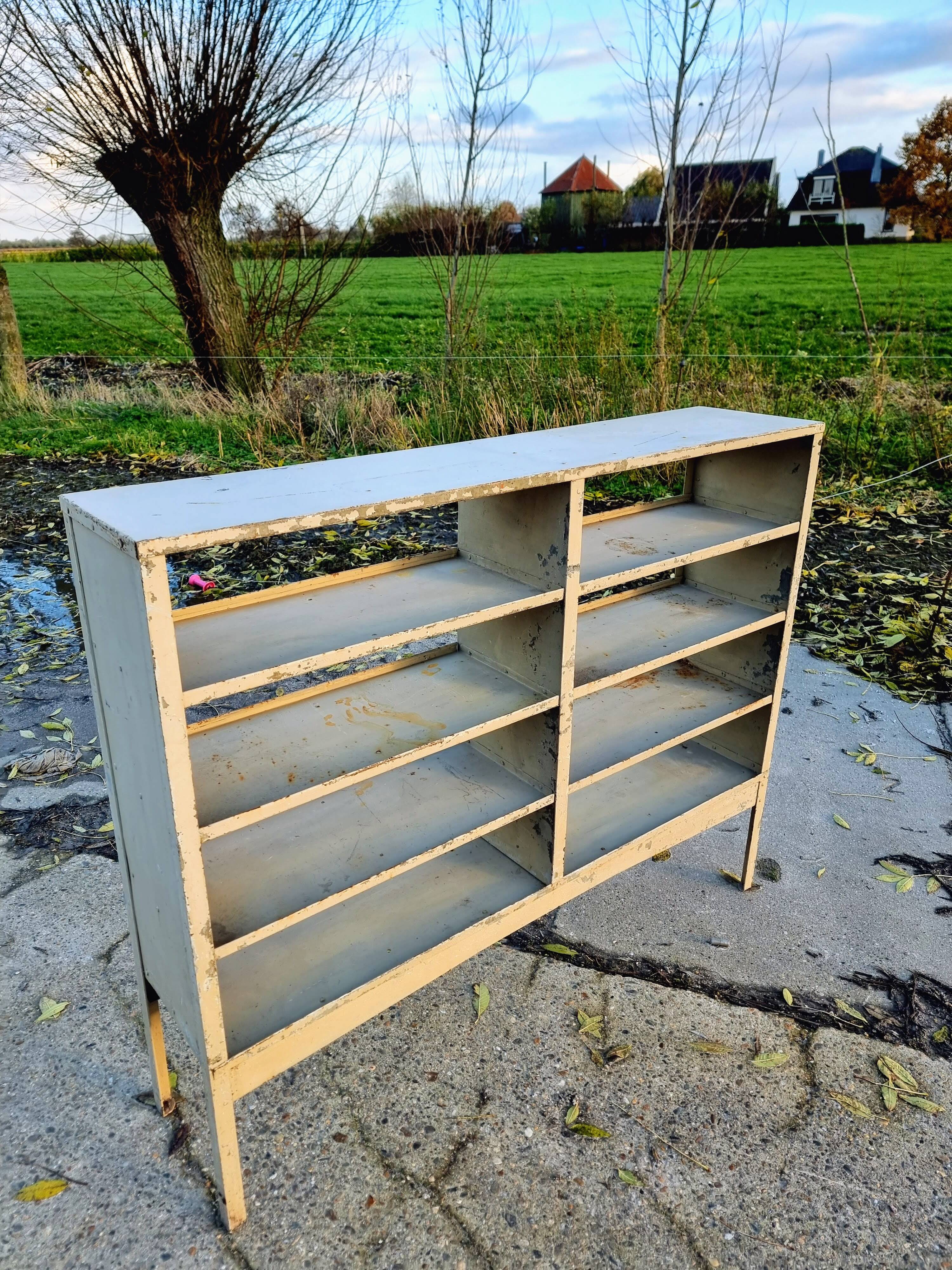 Industrial shelving unit rack shoe cabinet riveted