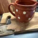 carafe, pitcher, Landert brown ceramic with cream dots