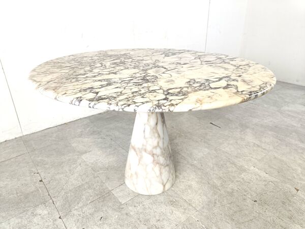 Table à manger ronde vintage en marbre, 1970