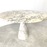 Vintage round marble dining table, 1970s
