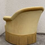 Golden velvet toad armchair