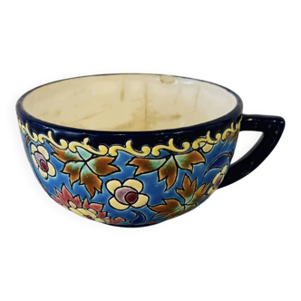 Grande tasse ancienne en faïence LONGWY