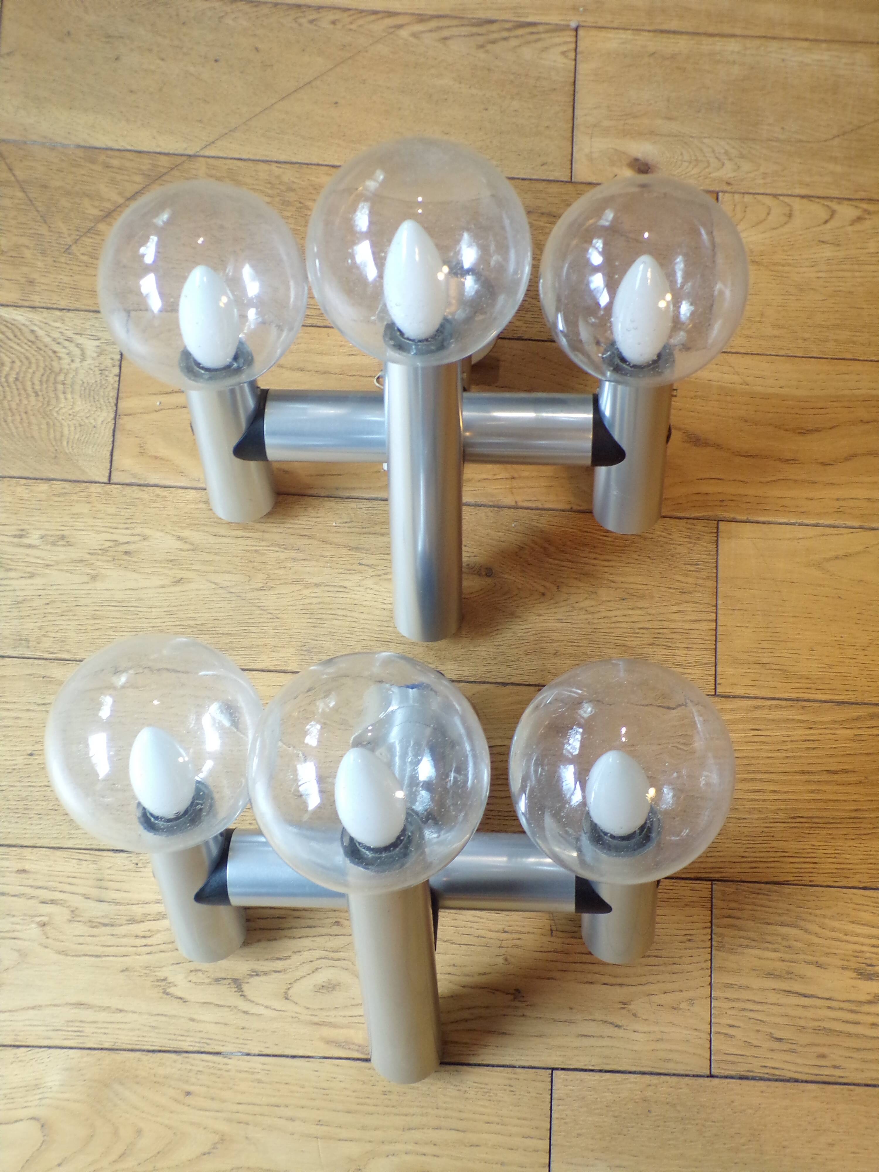 Paire d'appliques space age Kalmar 3 feux