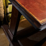 Mahogany and leather coffee table from the 19th century.