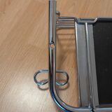 Coat rack with 4 hooks, mirror, chrome metal