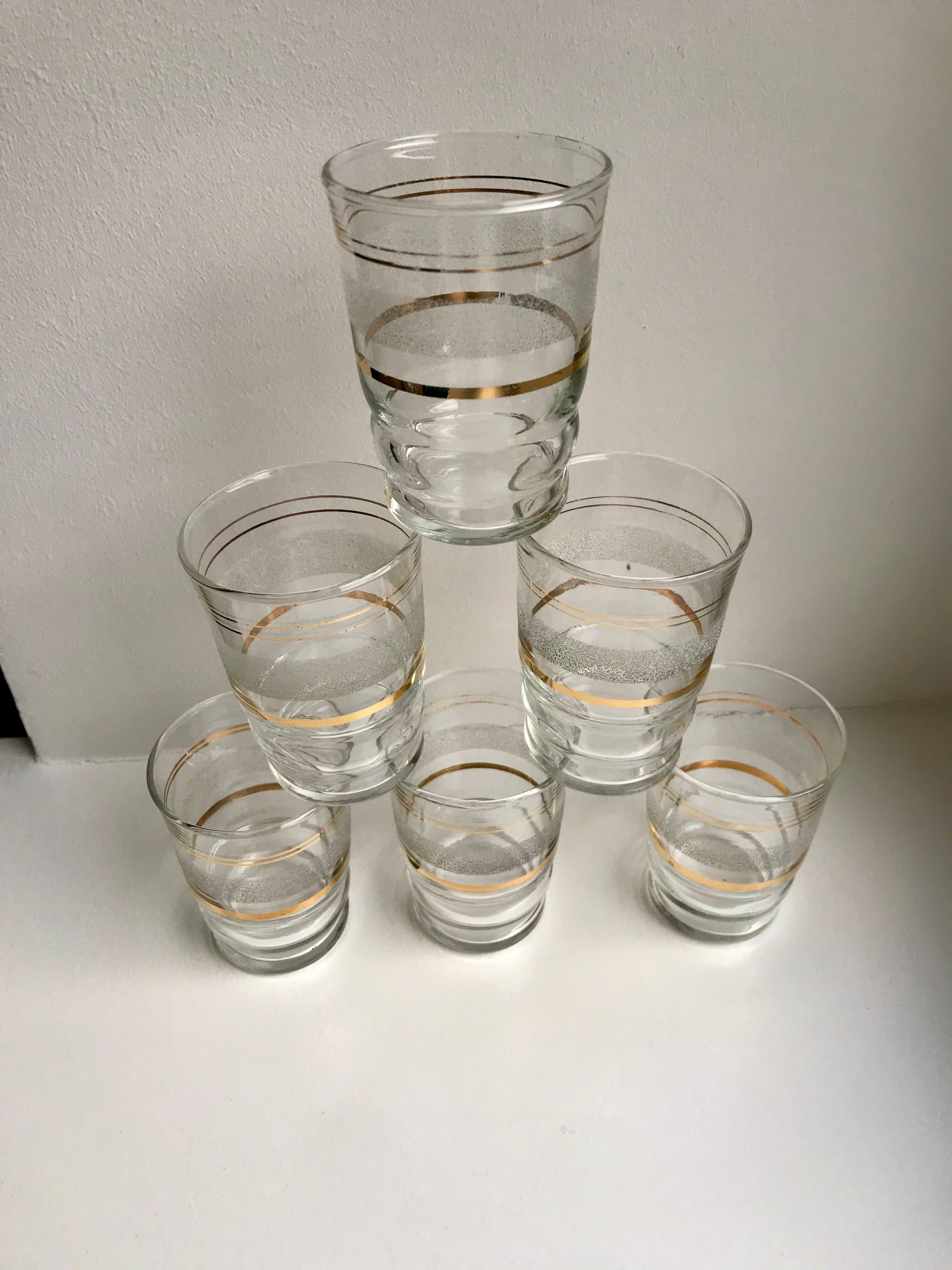 Set of 6 granite water glasses 50-60s