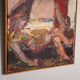 Peinture abstraite représentant des personnes se reposant près d'un arbre