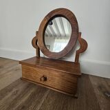 Miroir de coiffeuse pivotant en bois