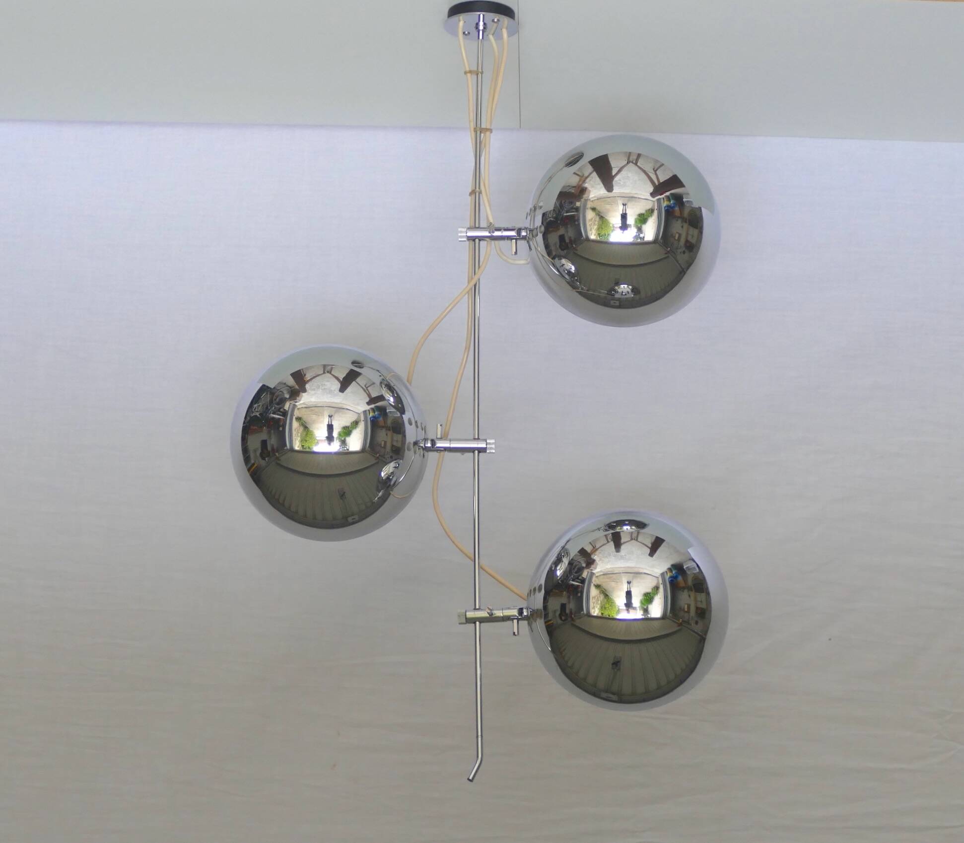 Rare A25 Alain Richard pendant light, Disderot edition, 1960
