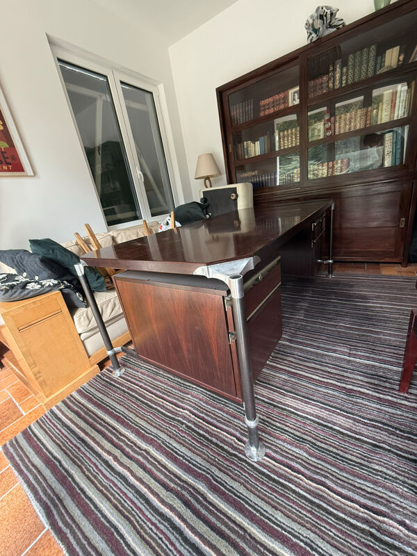 Grand bureau de direction en bois rosier par Ico Parisi pour MIM Roma,