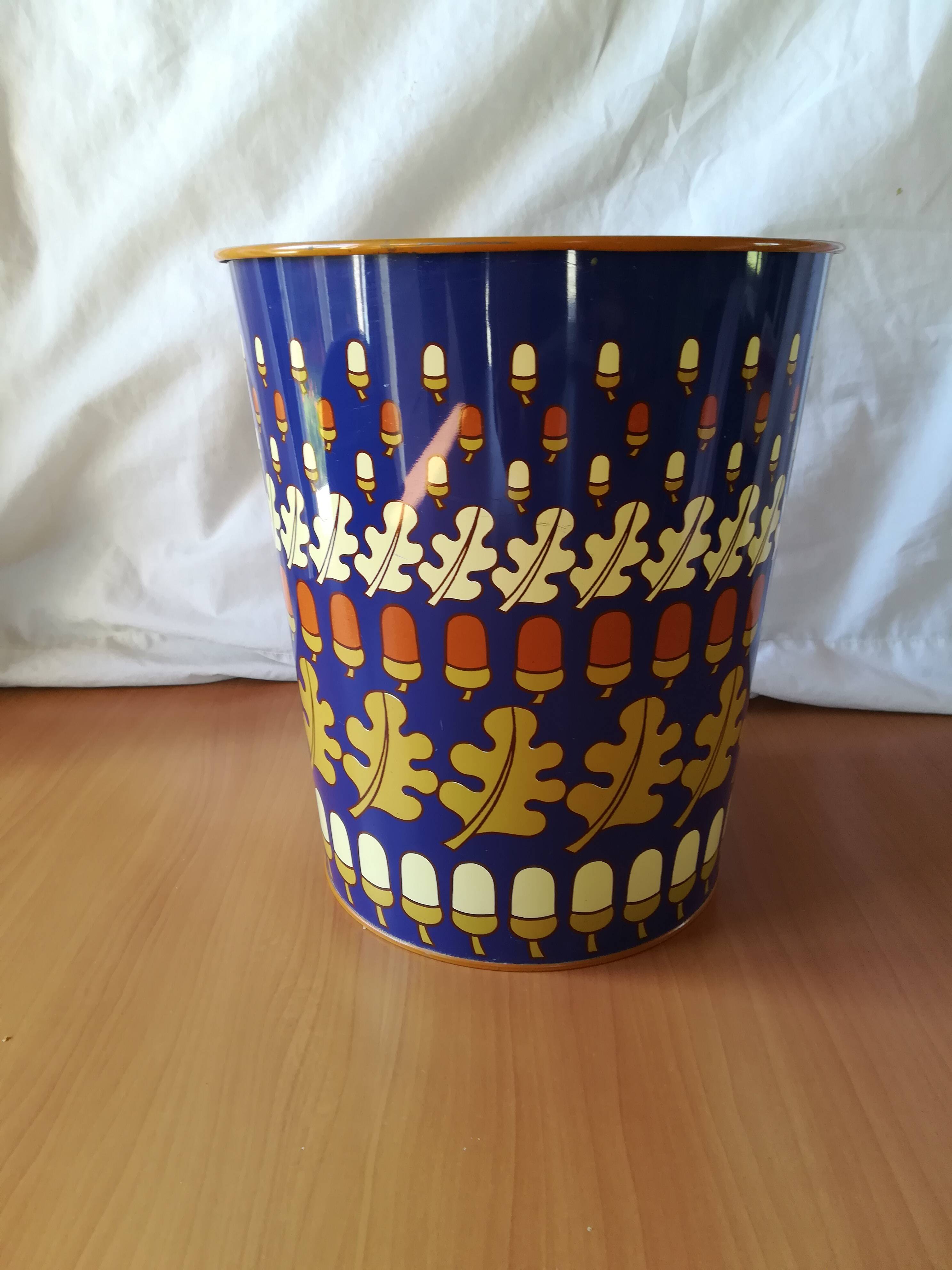 Waste paper basket Metal decor Hazelnut