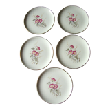 5 Gien dessert plates with "Bindweed" decoration
