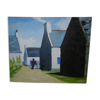 Oil on canvas - school path