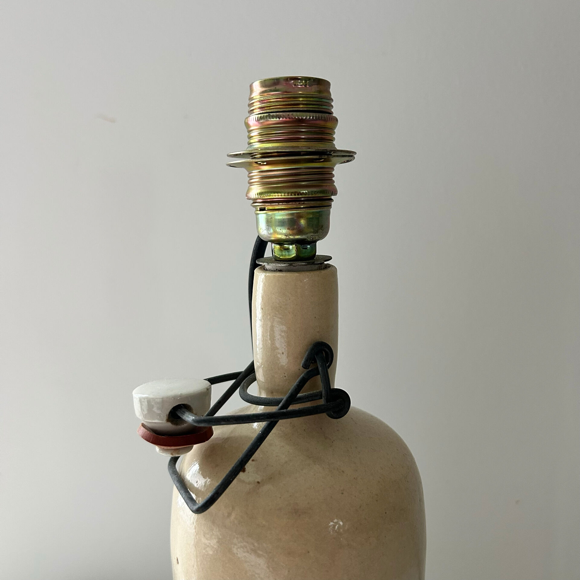 Bottle lamp base in stoneware