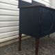 Vintage dark blue hand painted regency style buffet