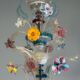 Venetian Rezzonico chandelier in multicoloured Murano glass circa 1900