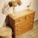 Dresser and its rattan mirror, 1960s
