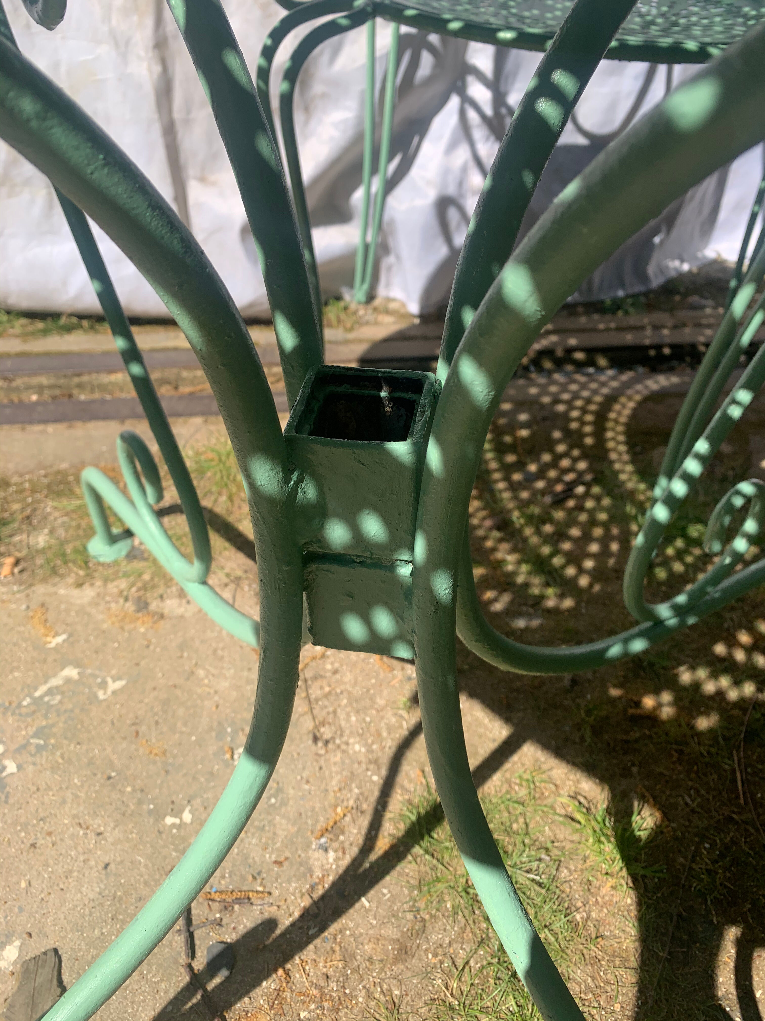 Provence green wrought iron garden room