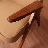 Scandinavian armchair deep brown wool space age design