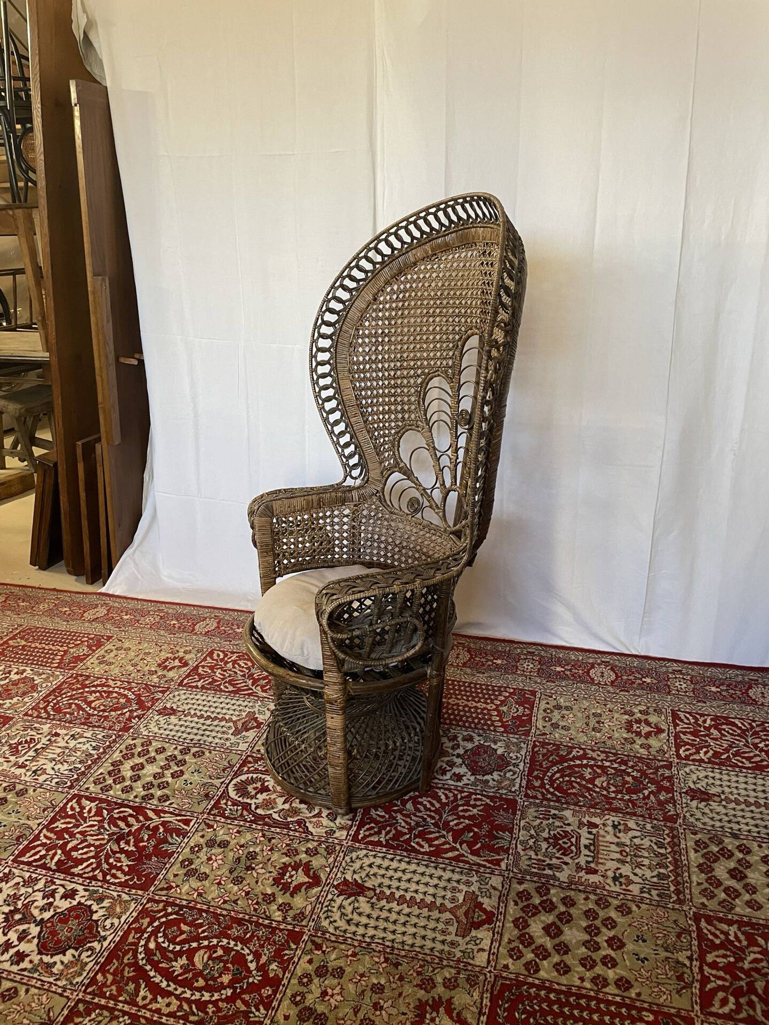 Vintage Emmanuelle armchair in rattan