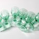 Set of 6 Vintage Green Wine Glasses / Stem Flutes / Crisal / Portugal 2000s