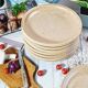 Lot de 7 assiettes plates Sarreguemines grès moucheté