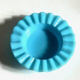 Cendrier verre opalin bleu vintage