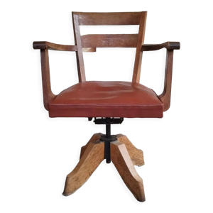 fauteuil vintage art - cuir