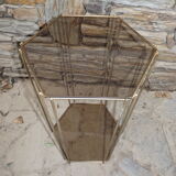 Harness octagonal brass rods and smoked glass circa 1960/1970