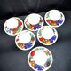 Lot 6 colorful bird cups acapulco by villeroy-boch vintage 1960-1970