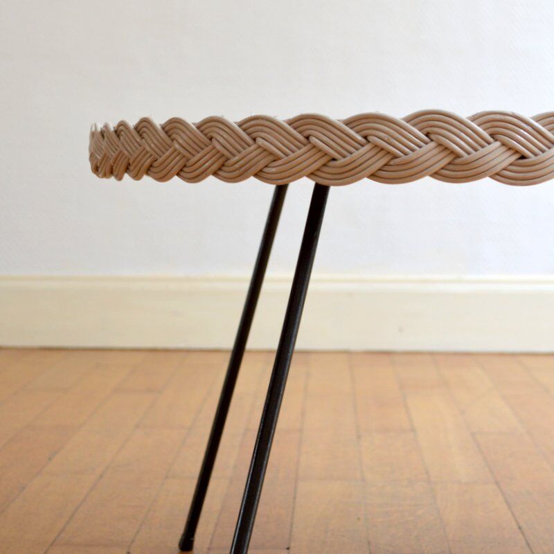 Rattan coffee table and vintage wicker