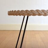 Rattan coffee table and vintage wicker